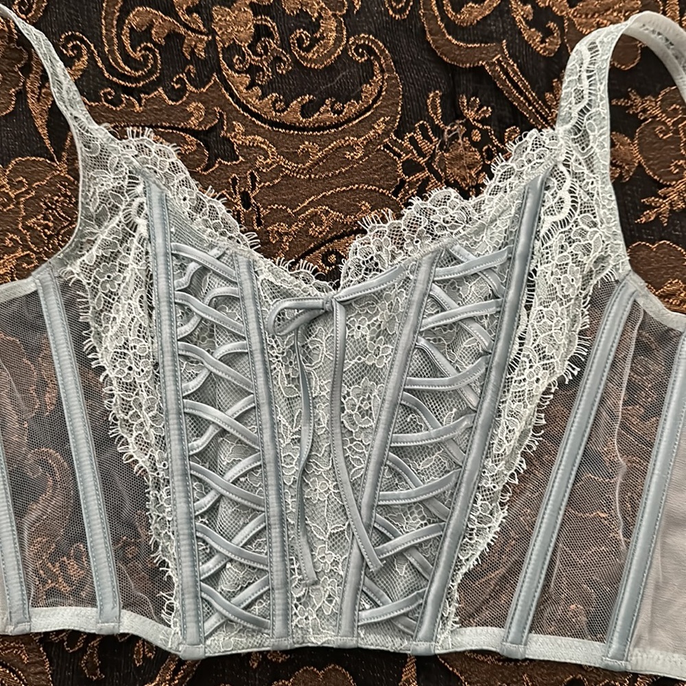 Victoria’s Secret Mint green corset top size small - used once or twice